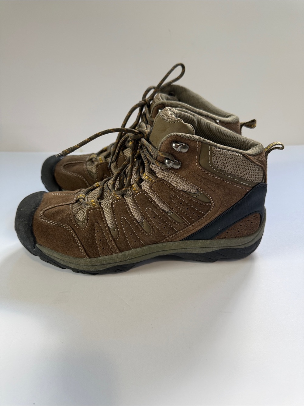 Ozark Trail Brown and Olive Hiking Boots